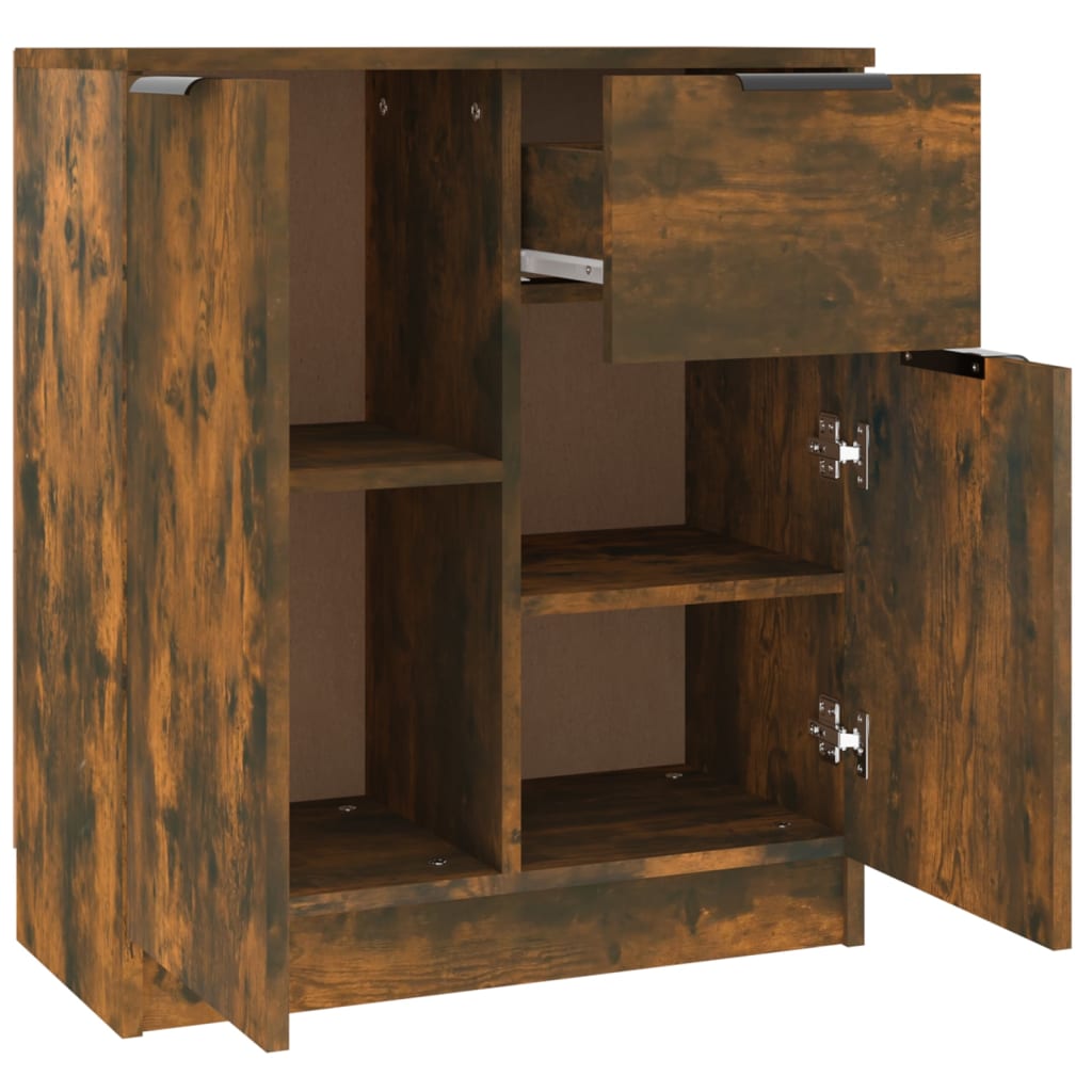 Sideboards 2 pcs Smoked Oak 60x30x70 cm Engineered Wood