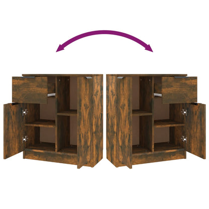 Sideboards 2 pcs Smoked Oak 60x30x70 cm Engineered Wood