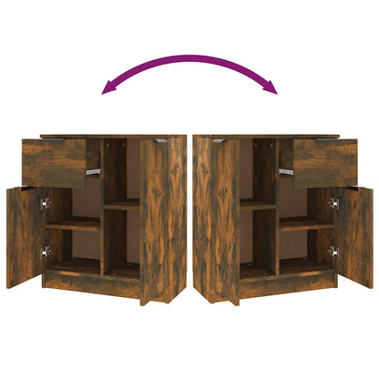 Sideboards 2 pcs Smoked Oak 60x30x70 cm Engineered Wood