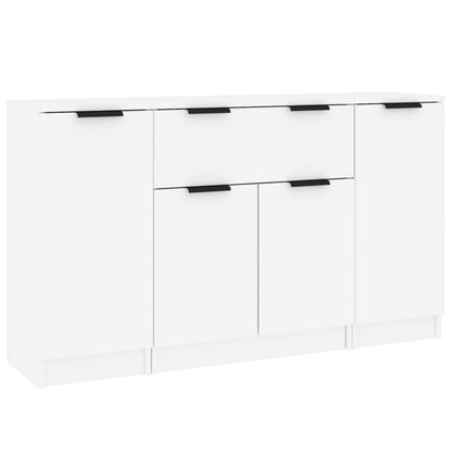 Sideboards 3 pcs White Engineered Wood
