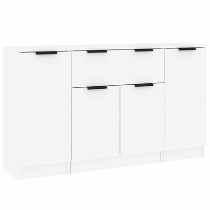 Sideboards 3 pcs White Engineered Wood