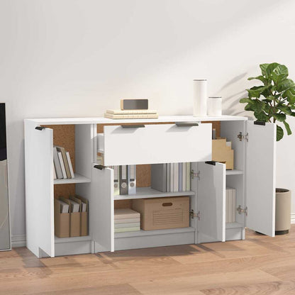 Sideboards 3 pcs White Engineered Wood