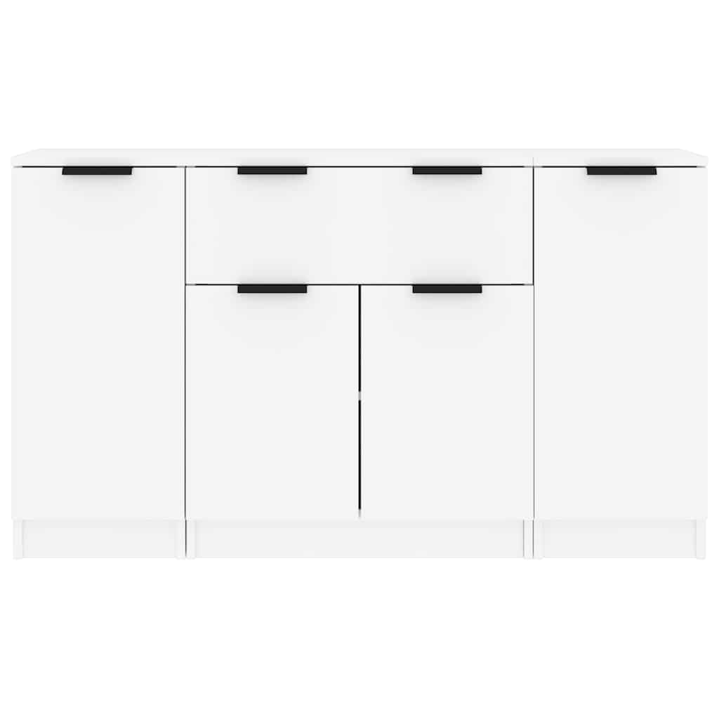 Sideboards 3 pcs White Engineered Wood