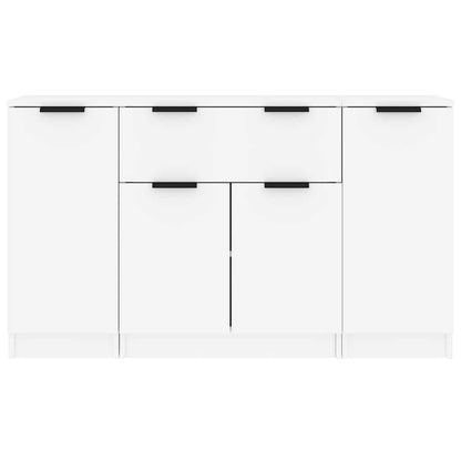 Sideboards 3 pcs White Engineered Wood