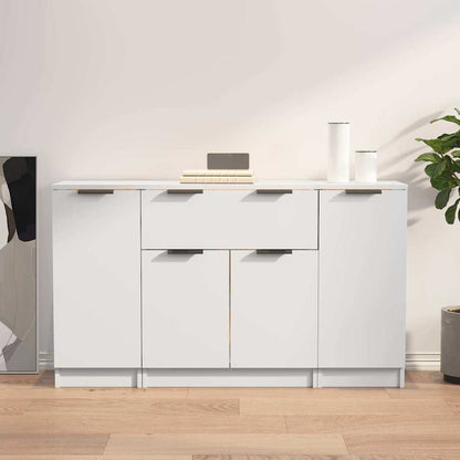 Sideboards 3 pcs White Engineered Wood