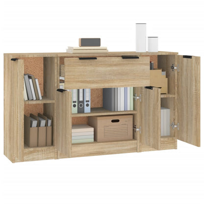 Sideboards 3 pcs Sonoma Oak Engineered Wood