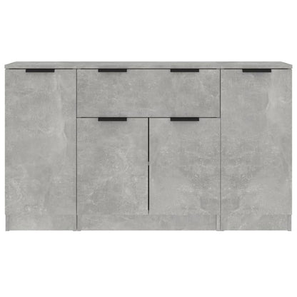 Sideboards 3 pcs Concrete Grey Engineered Wood