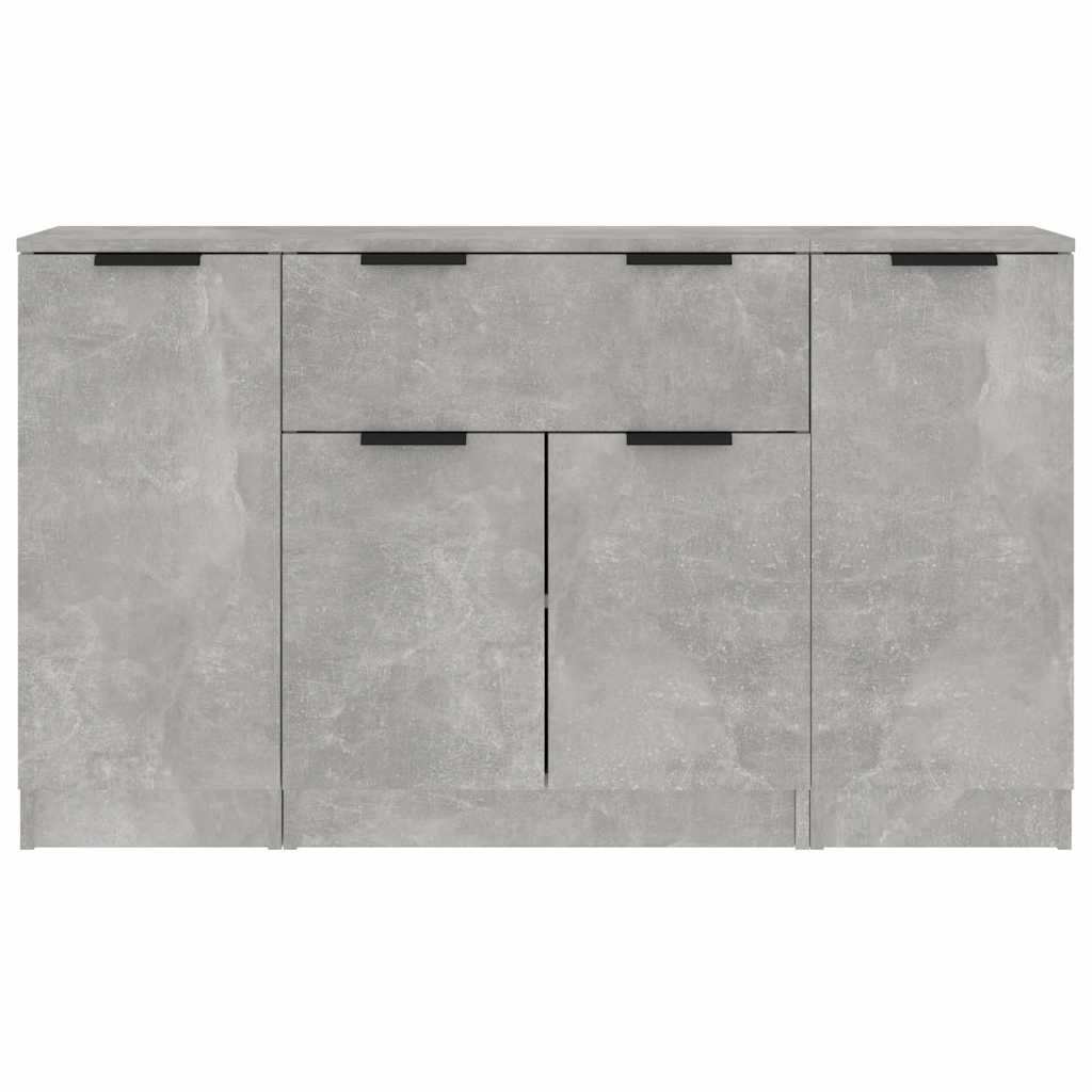 Sideboards 3 pcs Concrete Grey Engineered Wood