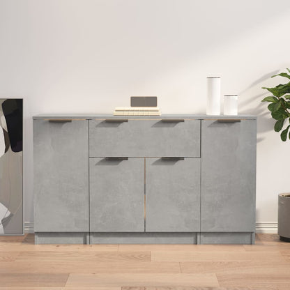 Sideboards 3 pcs Concrete Grey Engineered Wood