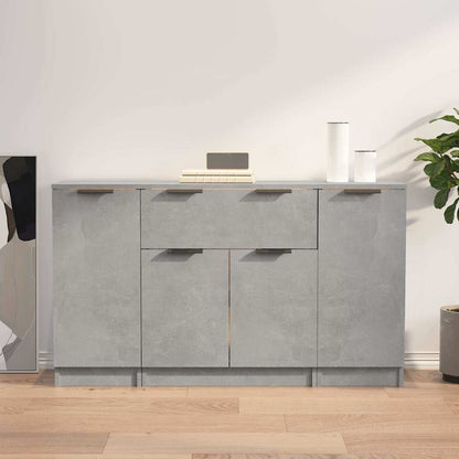 Sideboards 3 pcs Concrete Grey Engineered Wood