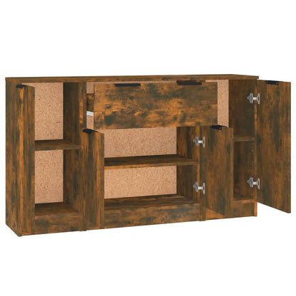 Sideboards 3 pcs Smoked Oak Engineered Wood