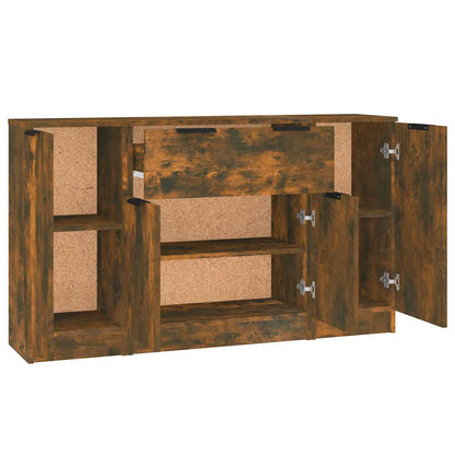 Sideboards 3 pcs Smoked Oak Engineered Wood