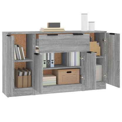 Sideboards 3 pcs Grey Sonoma Engineered Wood