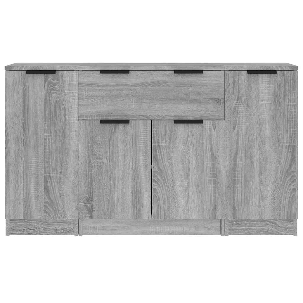 Sideboards 3 pcs Grey Sonoma Engineered Wood