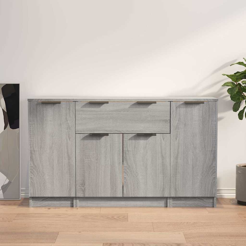 Sideboards 3 pcs Grey Sonoma Engineered Wood
