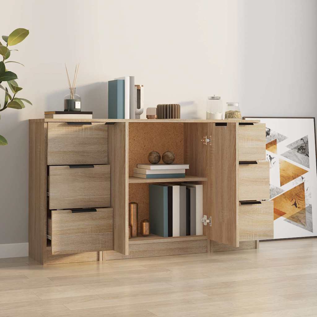 Sideboards 3 pcs Sonoma Oak Engineered Wood