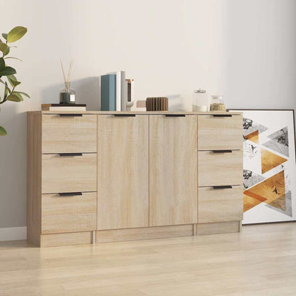 Sideboards 3 pcs Sonoma Oak Engineered Wood