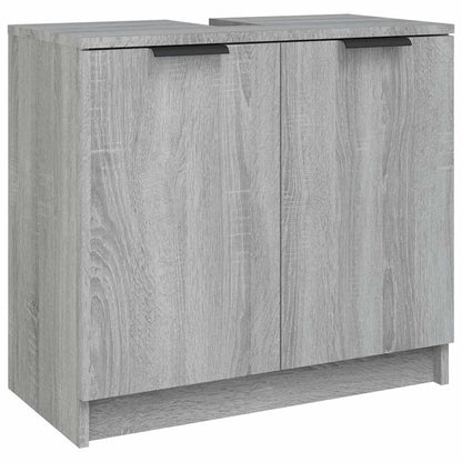 4 Piece Bathroom Cabinet Set Grey Sonoma Engineered Wood