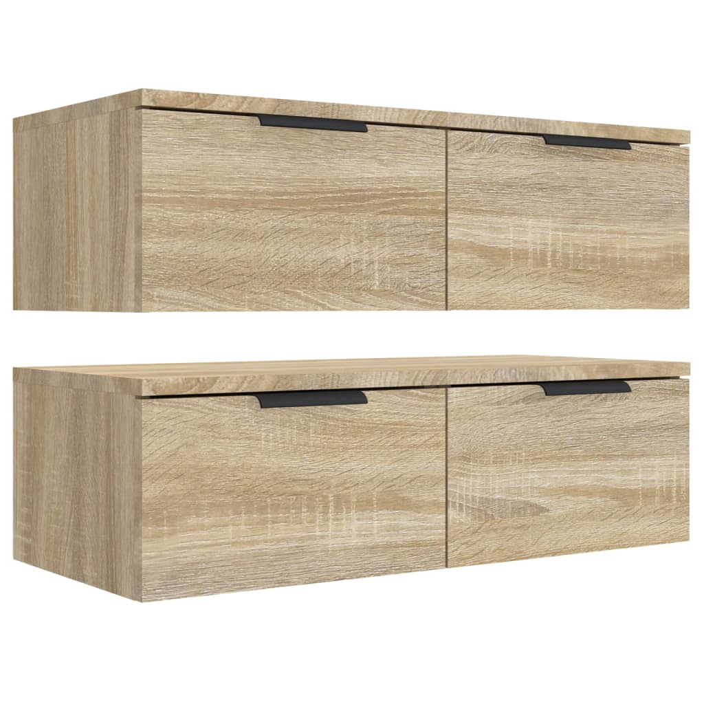 Wall Cabinets 2 pcs Sonoma Oak 68x30x20 cm Engineered Wood