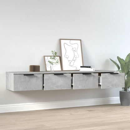 Wall Cabinets 2 pcs Concrete Grey 68x30x20 cm Engineered Wood