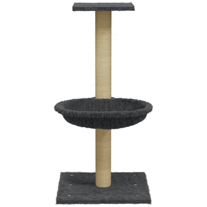 Cat Tree with Sisal Scratching Post Dark Grey 74 cm
