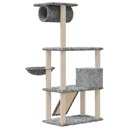 Cat Tree with Sisal Scratching Posts Light Grey 131 cm