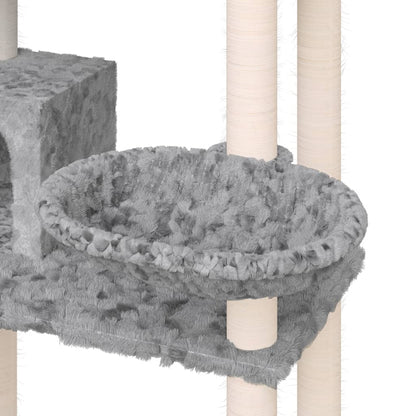 Cat Tree with Sisal Scratching Posts Light Grey 131 cm