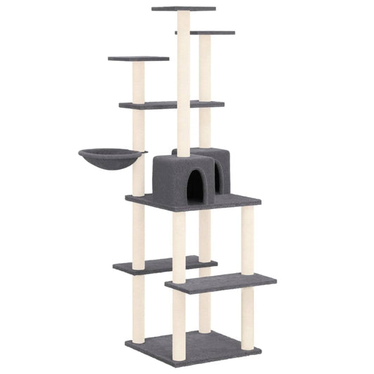 Cat Tree with Sisal Scratching Posts Dark Grey 167 cm