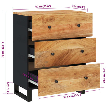 Sideboard 60x33x75 cm Solid Wood Acacia