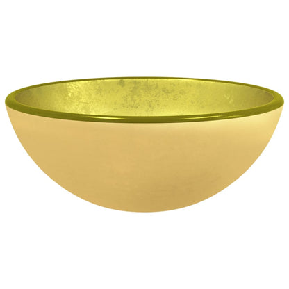 Basin Tempered Glass 30x12 cm Gold