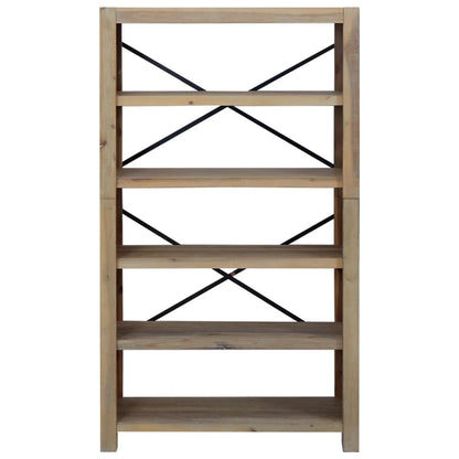 5-Tier Bookcase 80x30x140 cm Solid Wood Acacia
