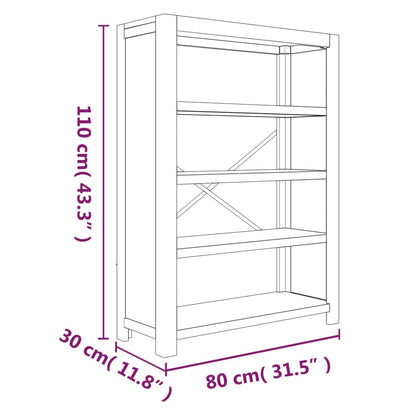 4-Tier Bookcase 80x30x110 cm Solid Wood Acacia