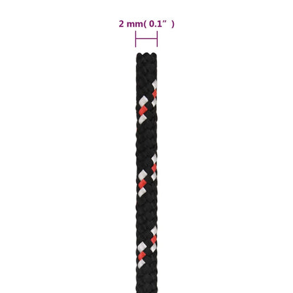 Boat Rope Black 2 mm 250 m Polypropylene