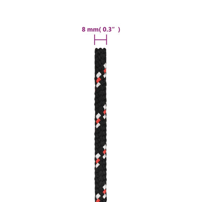 Boat Rope Black 8 mm 25 m Polypropylene