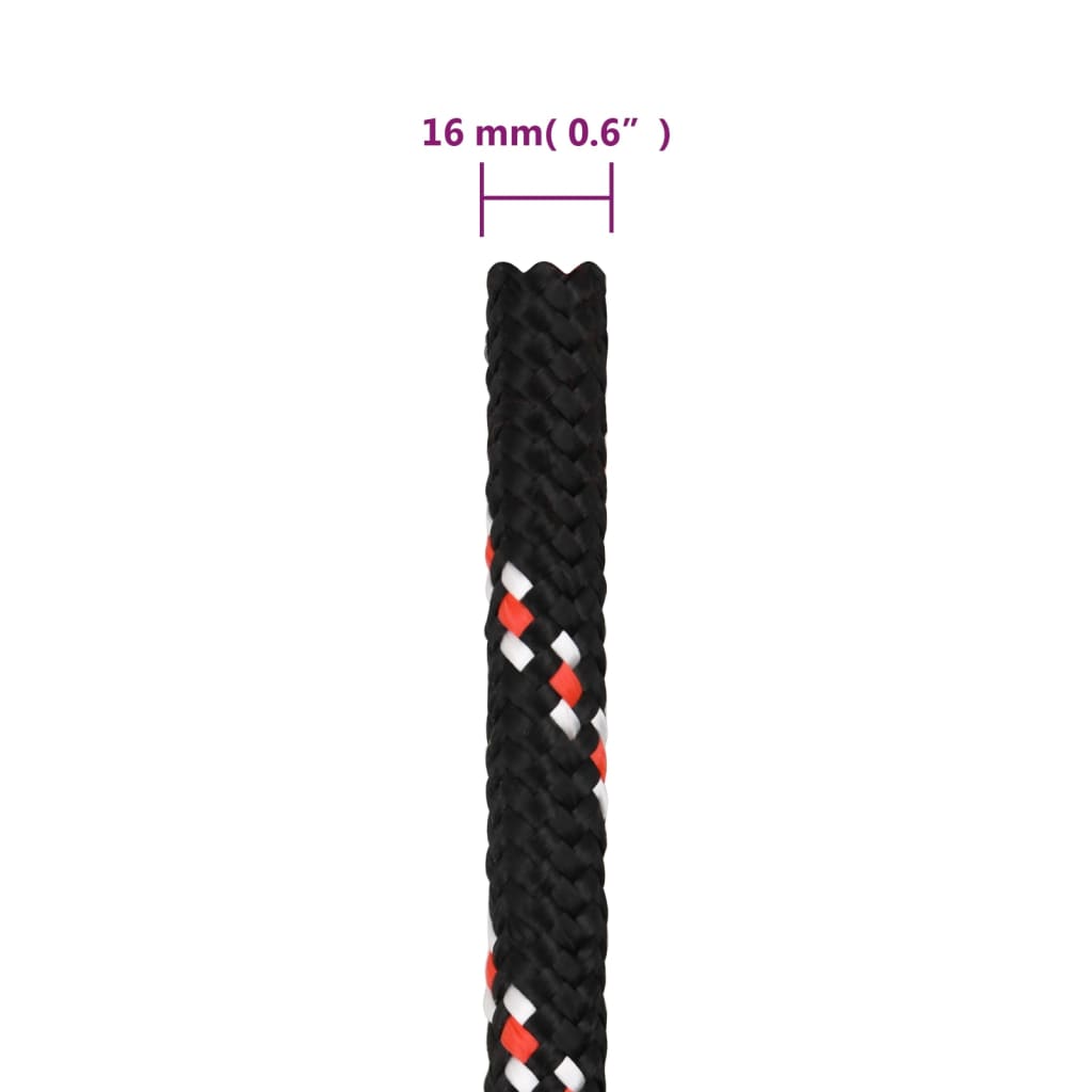 Boat Rope Black 16 mm 25 m Polypropylene