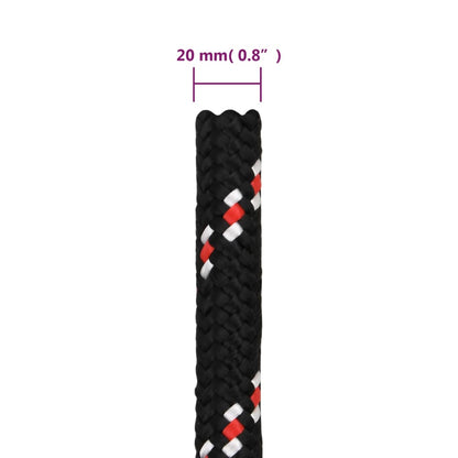 Boat Rope Black 20 mm 50 m Polypropylene
