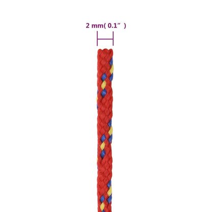 Boat Rope Red 2 mm 250 m Polypropylene