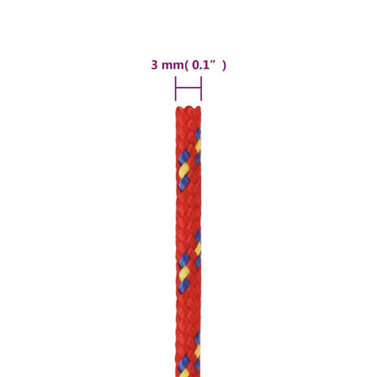 Boat Rope Red 3 mm 100 m Polypropylene