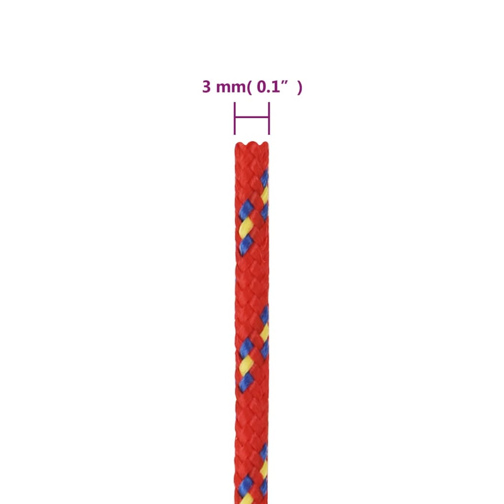 Boat Rope Red 3 mm 250 m Polypropylene