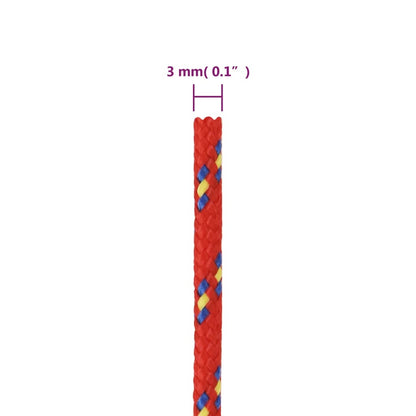 Boat Rope Red 3 mm 500 m Polypropylene