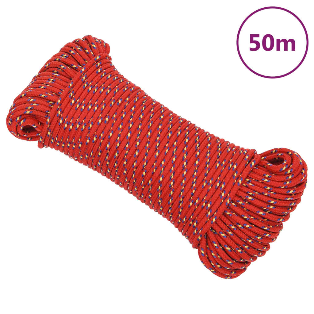 Boat Rope Red 4 mm 50 m Polypropylene