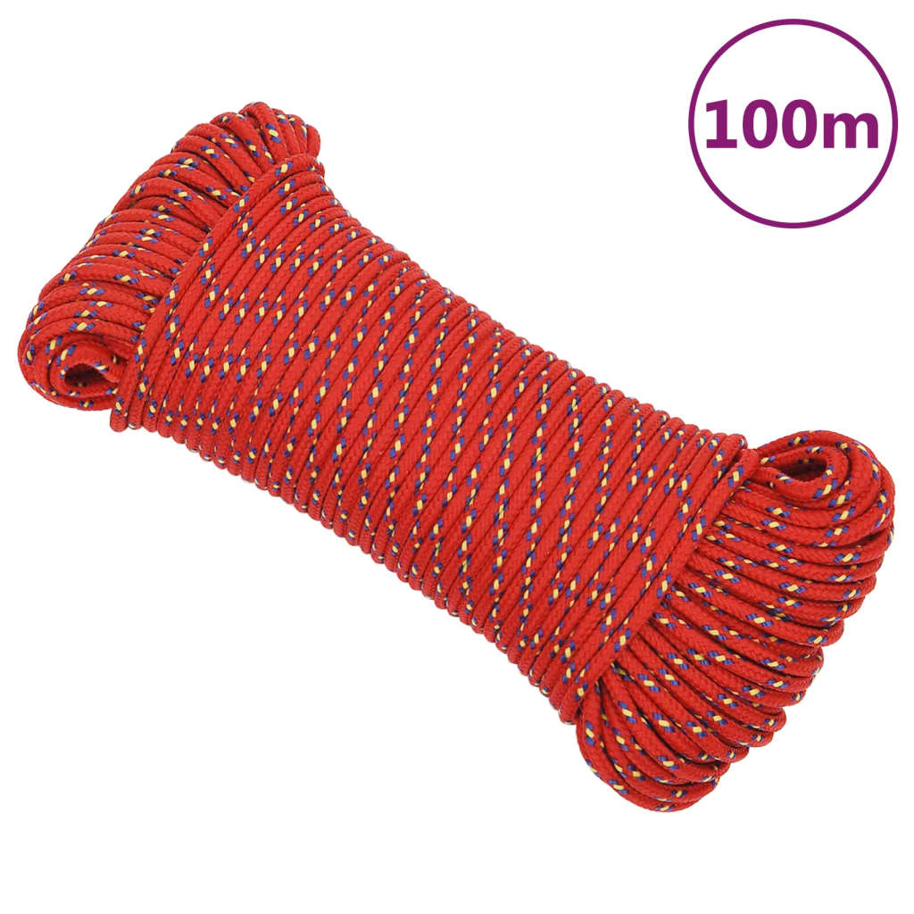 Boat Rope Red 5 mm 100 m Polypropylene