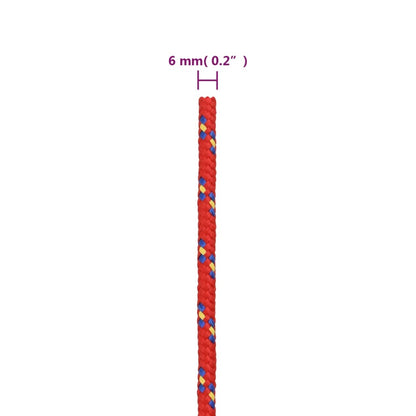 Boat Rope Red 6 mm 50 m Polypropylene