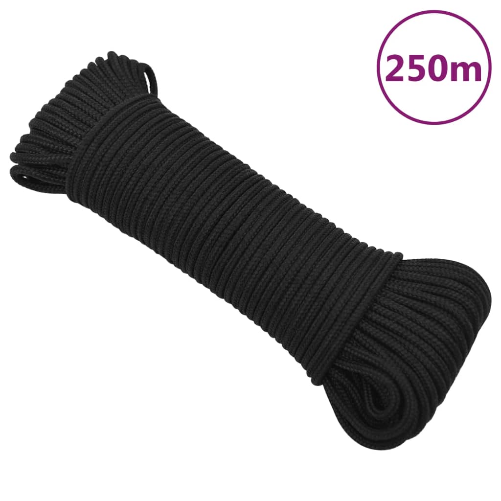 Boat Rope Full Black 4 mm 250 m Polypropylene