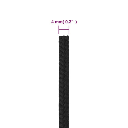 Boat Rope Full Black 4 mm 250 m Polypropylene