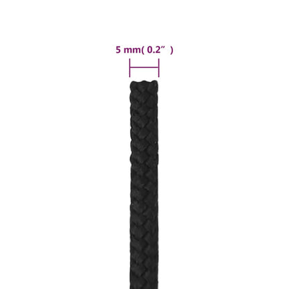Boat Rope Full Black 5 mm 100 m Polypropylene