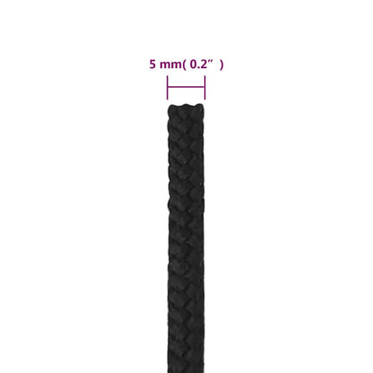 Boat Rope Full Black 5 mm 250 m Polypropylene