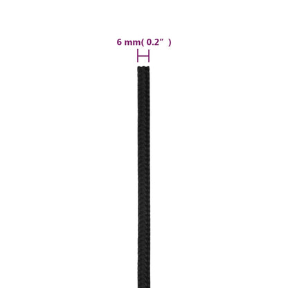 Boat Rope Full Black 6 mm 250 m Polypropylene