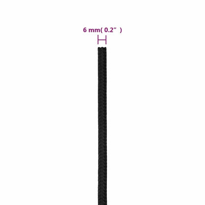 Boat Rope Full Black 6 mm 500 m Polypropylene