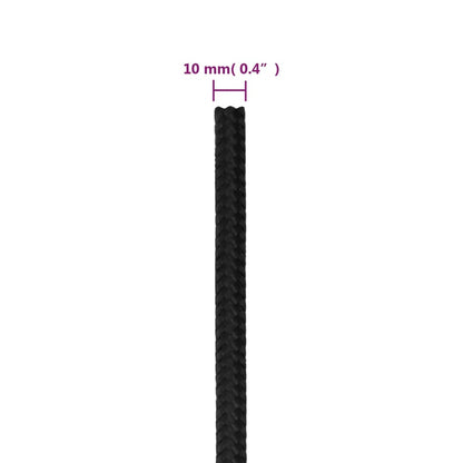 Boat Rope Full Black 10 mm 250 m Polypropylene